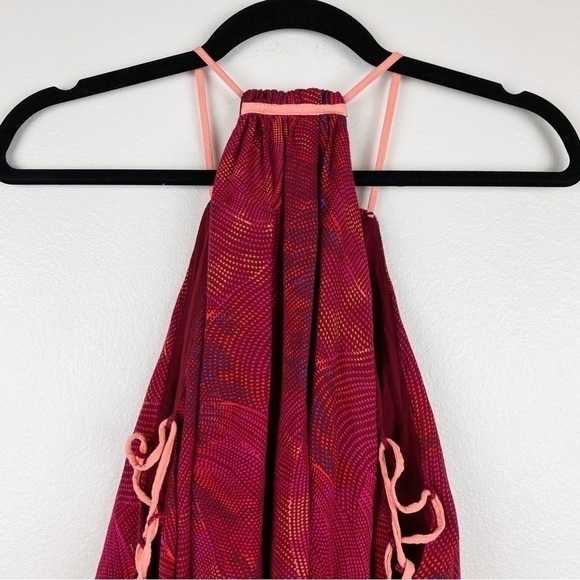 Free People Red Season In The Sun Halter Lace Up Tank Top Size XS - Picture 7 of 10